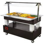 Verwarmd Buffet | GOURMET LINE | Hout/RVS | 4x 1/1 GN |, Verzenden