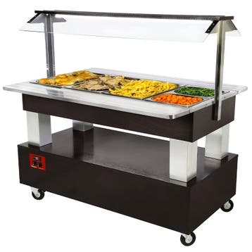 Verwarmd Buffet | GOURMET LINE | Hout/RVS | 4x 1/1 GN |, Verzenden, Nieuw in verpakking