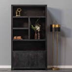 Wandkast Mangohout Evan 120 (5 Open Vakken, 2 Deuren), Verzenden, Nieuw