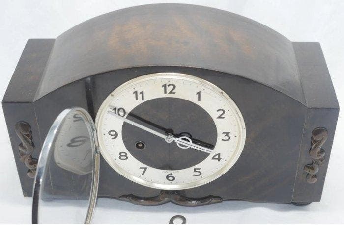 Pendule de cheminée - Bois - 1960-1970 - Fabriqué en, Antiek en Kunst, Curiosa en Brocante