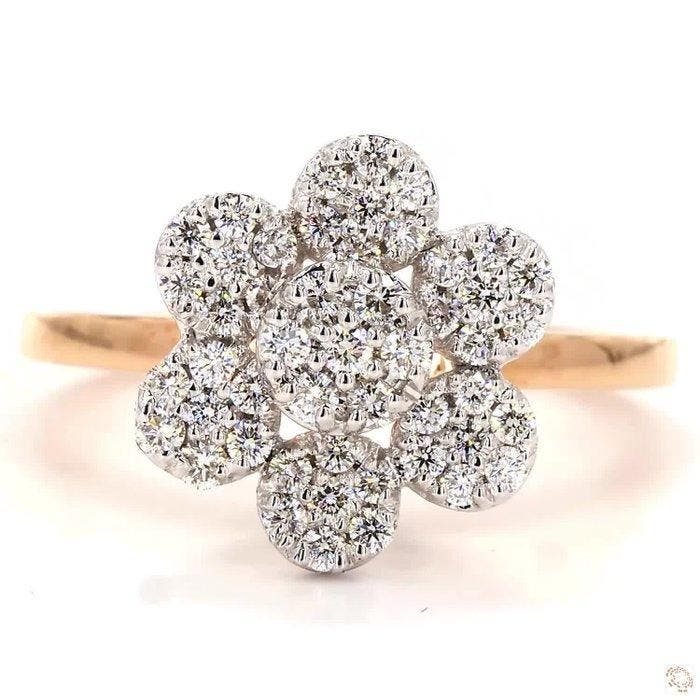 Bague - 18 carats Or blanc, Or jaune - 0.46ct. tw. Diamant, Handtassen en Accessoires, Ringen
