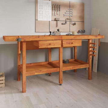 vidaXL Werkbank met lades en bankschroeven 192x62x83 cm, Bricolage & Construction, Verzenden