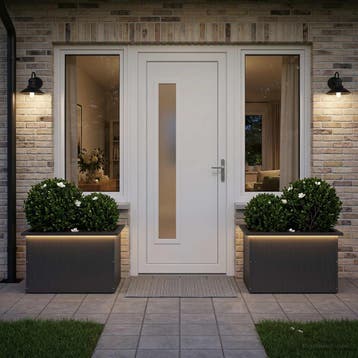 vidaXL Tuinplantenbak met led 2 st Zwart 40 x 60 x 40 cm, Tuin en Terras, Verzenden, Nieuw