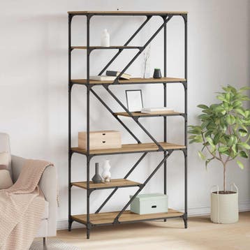 vidaXL Boekenplank 9-laags 91 x 36 x 176 cm Bewerkt hout, Huis en Inrichting, Verzenden, Nieuw