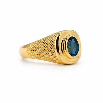 Zonder minimumprijs - Ring Verguld Topaas - Diamant -, Nieuw