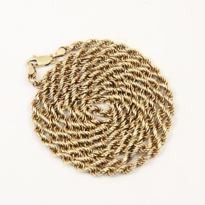 Handmade - Halsketting - Rope chain - 14,34gram goud - J., Handtassen en Accessoires, Kettingen