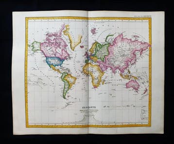 World-Map - Projection de Mercator / Planisphère terrestre;