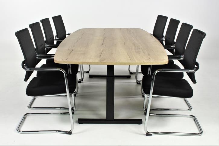 Vergadertafel BOOTVORMIG model, 260x120 cm natuur, Zakelijke goederen, Kantoor en Winkelinrichting | Kantoormeubilair en Inrichting