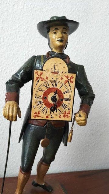 Klokkenmannetje tafelklok - gietijzer - 1950-1960