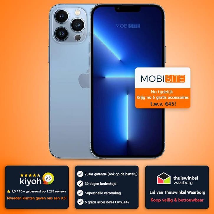 iPhone 13 Pro 128 GB - 4 Gratis Accessoires – Accu tot 100%, Télécoms, Téléphonie mobile | Apple iPhone, Envoi