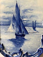 Kunji - Wandbord - Maritim - Keramiek - Schepen op zee -
