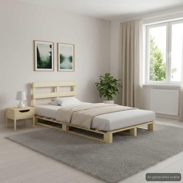vidaXL Bedframe pallet massief grenenhout 120x200 cm, Huis en Inrichting, Verzenden, Nieuw