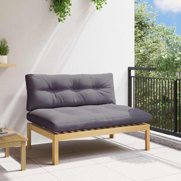 vidaXL Midden Sofa Eenheid Licht Acacia en Donker Grijs, Verzenden, Nieuw