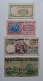 Wereld. - 4 banknotes - various dates