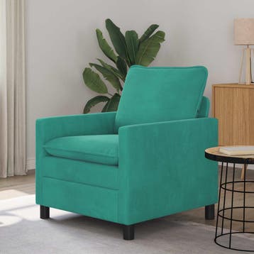 vidaXL bank / zetel Turquoise 76 x 81 x 87,5 cm Fluweel, Huis en Inrichting, Zetels | Zetels, Verzenden, Nieuw