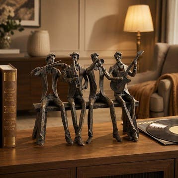 sculptuur, Abstract Jazz Band Sculpture – Hand Finished