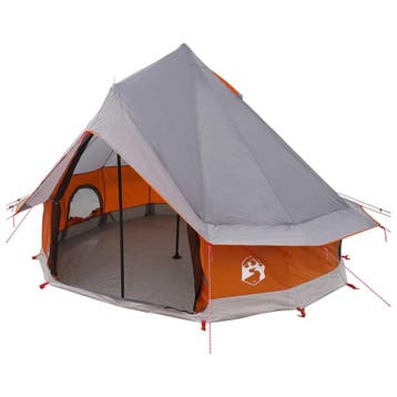 vidaXL Tipi Tent Grijs en Oranje 250 x 250 cm Polyester en, Verzenden