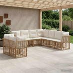 vidaXL Buiten bank set Naturel Polyester, Verzenden, Nieuw