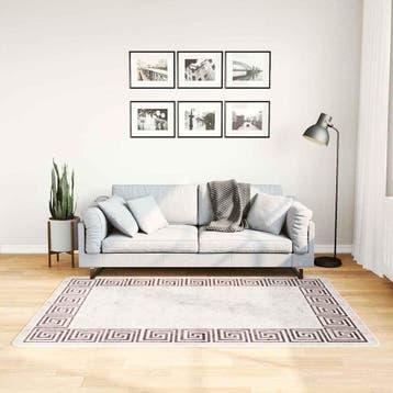 vidaXL Vloerkleed wasbaar 120x180 cm lichtbeige, Verzenden