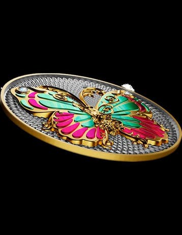 Niue. 5 Dollars 2023 Butterfly 2 Oz (.999)