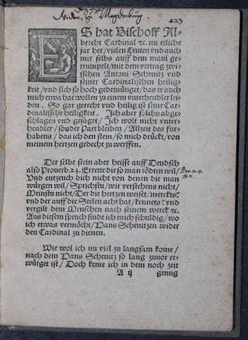 Martin Luther - Wider den Bischoff zu Magdeburg Albrecht