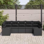 vidaXL Tuinbank Set Zwart poly rattan, Verzenden, Nieuw