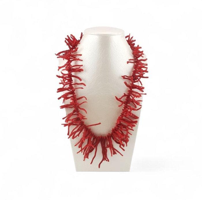 Koraal - Zilver - Halsketting - ambachtelijke productie, Collections, Minéraux & Fossiles