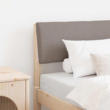 vidaXL Gestoffeerd hoofdbord Taupe 80 cm Massief grenenhout, Verzenden, Nieuw