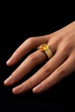 Ambre - Unique Baltic Amber Ring – Gold-Plated Silver with