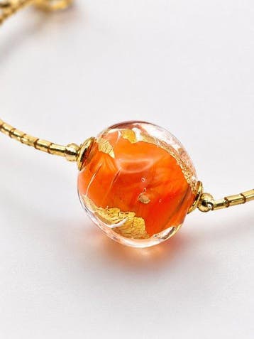 24 karaat - Murano-glas, Geel goud - Halsketting -