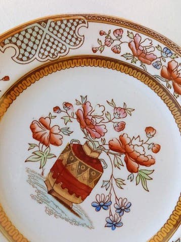 Petrus Regout - Assiette (3) - Faïence - Flore, Antiquités & Art