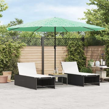 vidaXL Parasol met stalen paal 388x388x248 cm groen, Verzenden