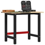 vidaXL Werkbank 100x60x81,5 cm massief eikenhout, Doe-het-zelf en Bouw, Verzenden, Nieuw