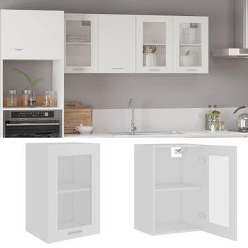 vidaXL Bovenkast Lyon 40x31x60 cm bewerkt hout wit, Verzenden, Nieuw