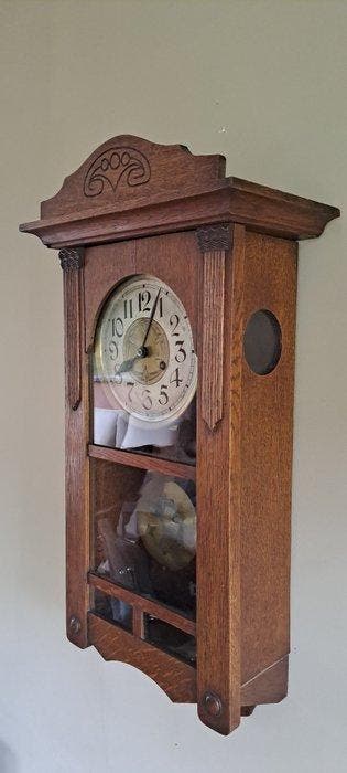 Regulateur - Art Deco Eikenhout - 1920-1930 - Art-Deco, Antiek en Kunst, Antiek | Klokken