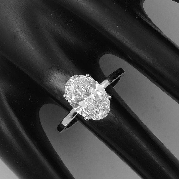 Zonder minimumprijs - Ring - 14 karaat Witgoud - 2.56ct. tw., Handtassen en Accessoires, Ringen