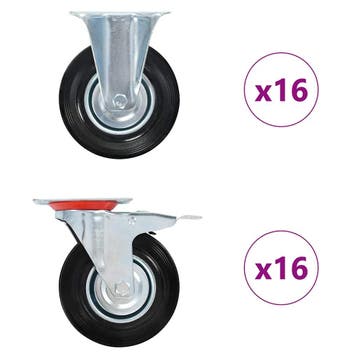 vidaXL 32 st Wielen 125 mm, Verzenden, Nieuw