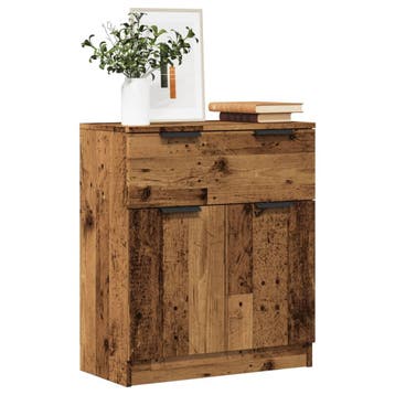 vidaXL Dressoir 60x30x70 cm bewerkt hout oud houtkleurig, Verzenden, Nieuw