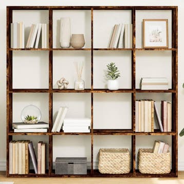 vidaXL Boekenkast 137,5x29x137,5 cm bewerkt hout gerookt, Verzenden