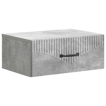 vidaXL Muurbevestigde Nachttafel met lade Betongrijs 49 x, Huis en Inrichting, Verzenden, Nieuw