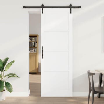 vidaXL Schuifdeur Wit 83 x 232 cm Massief grenenhout, Verzenden, Nieuw