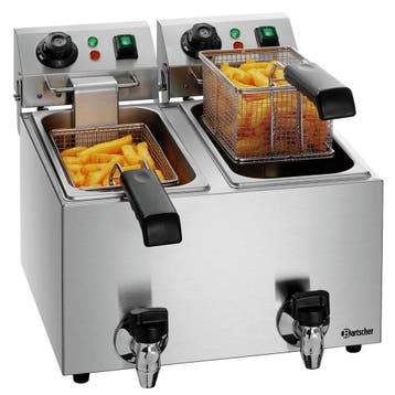 Friteuse | SNACK II PLUS | Elektrisch | 4+4L | 50°C/190°C |, Verzenden