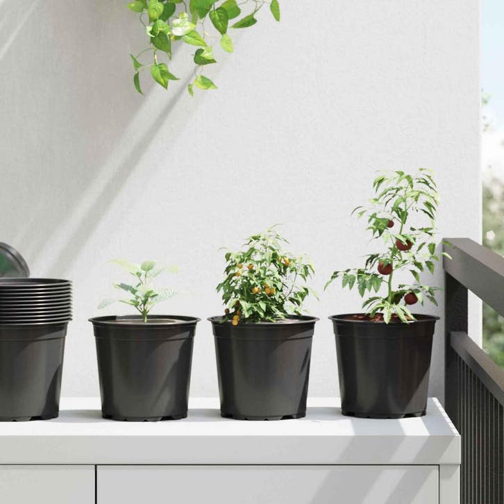 vidaXL Ronde Bloempot 50 st Zwart Ø 15 x 13 cm Kunststof, Jardin & Terrasse, Pots de fleurs, Envoi