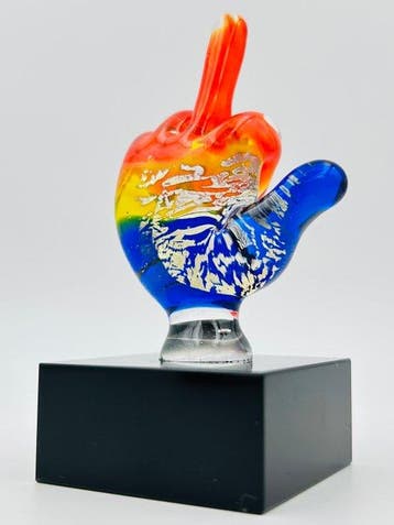 Handmade Murano glass - Sculpture, Mano - 7 cm - Verre de