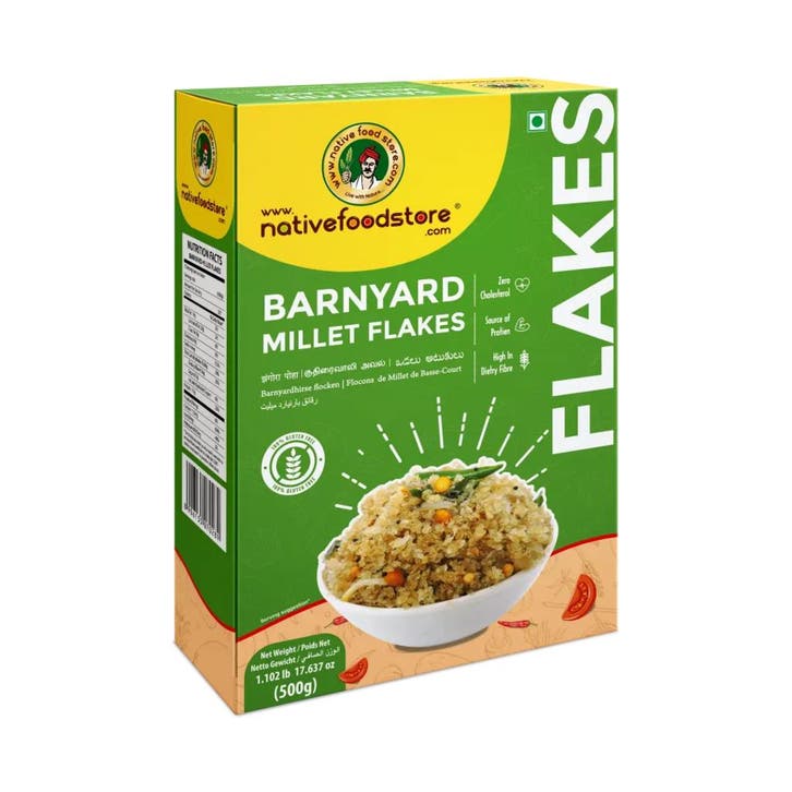 Gierst Vlokken Barnyard Millet Flakes (Kuthiraivali) - 500 g, Sport en Fitness, Gezondheidsproducten en Wellness, Ophalen of Verzenden