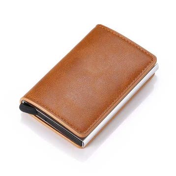 RFID Creditcard Houder Portemonnee - Vintage Leren Aluminium, Verzenden, Nieuw