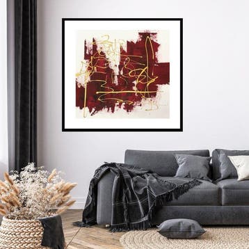 Dam Domido - NO RESERVE-Brodé or - 85 x 80 cm - White