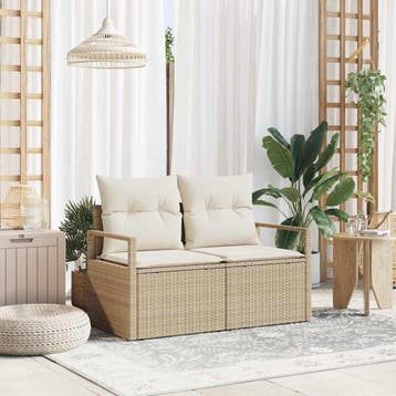 vidaXL Tuin Sofa met kussen met opslag 120 x 62 x 69 cm poly, Verzenden
