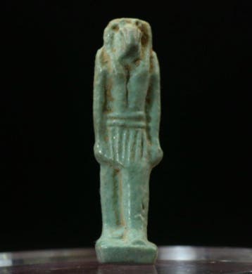Oud-Egyptisch Faience Amulet van God Thoth - 37 mm (Zonder, Antiek en Kunst