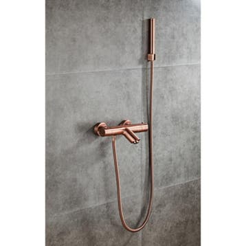 Thermostatische Badkraan BWS Koper met Handdouche Geborsteld, Ophalen of Verzenden, Nieuw, Kraan